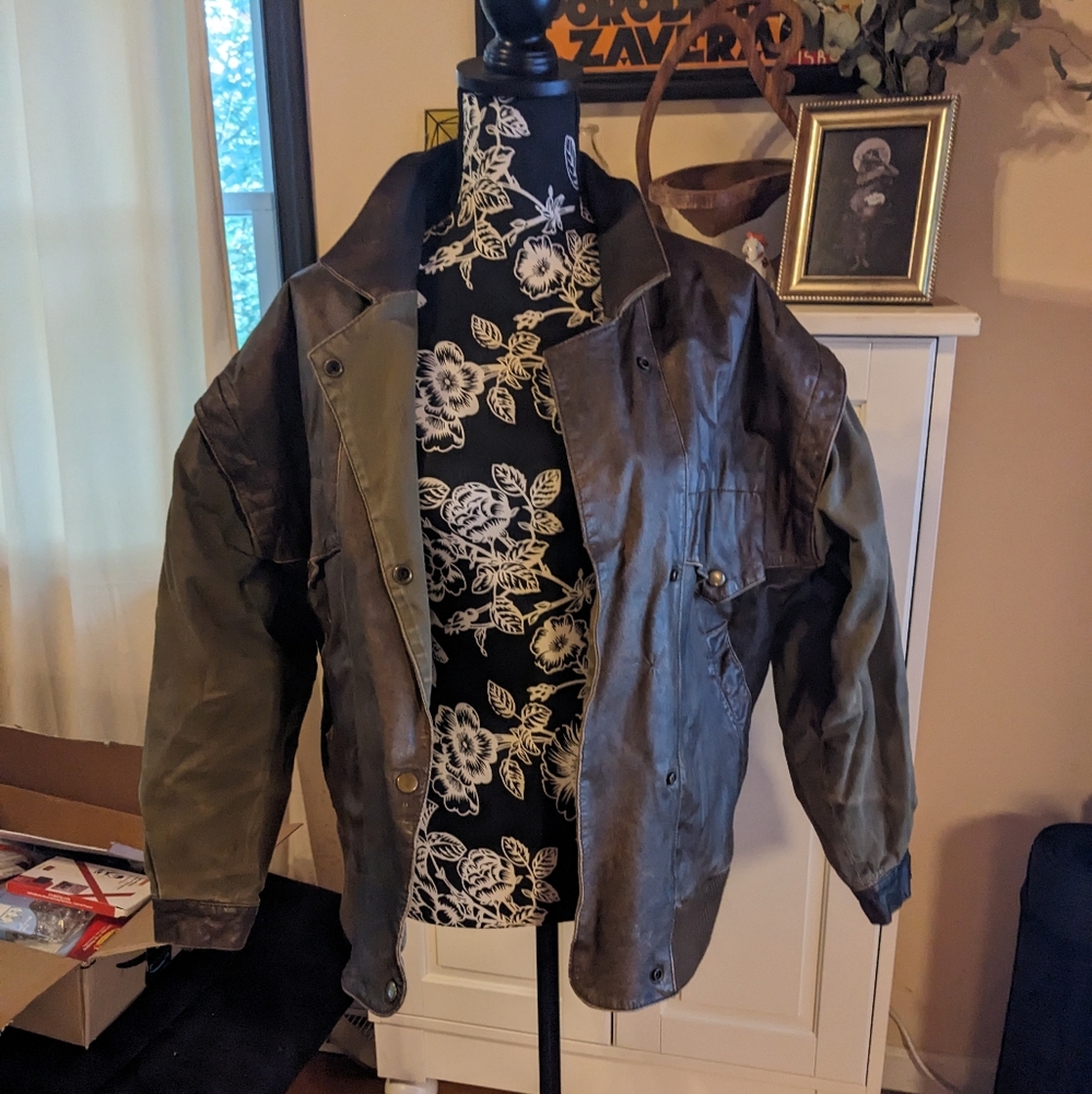 Leather vintage pilot jacket L